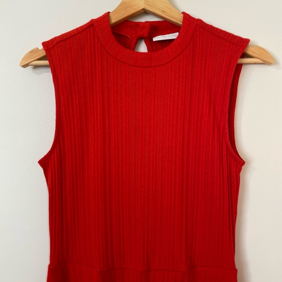 New York & Company Cotton Dress - Stretch XS - Red - Picture 3 of 4